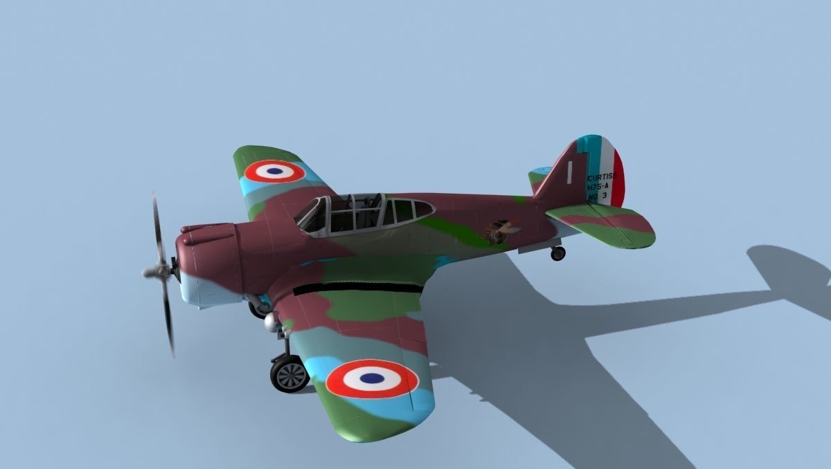 Curtiss H-75C Mohawk V09 France 3D model_9
