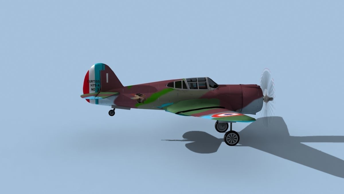 Curtiss H-75C Mohawk V09 France 3D model_4