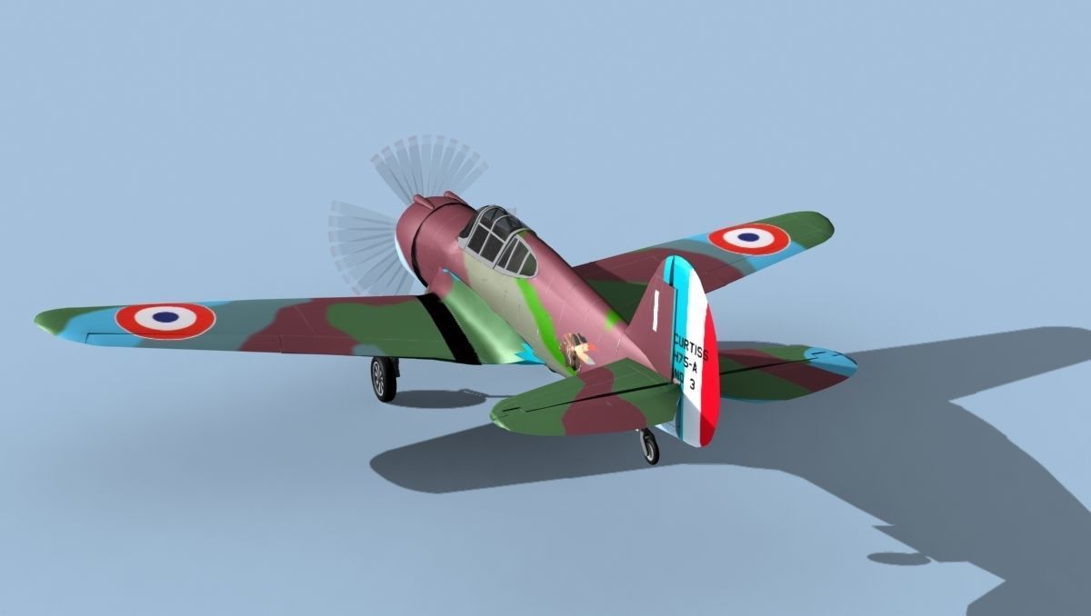Curtiss H-75C Mohawk V09 France 3D model_7