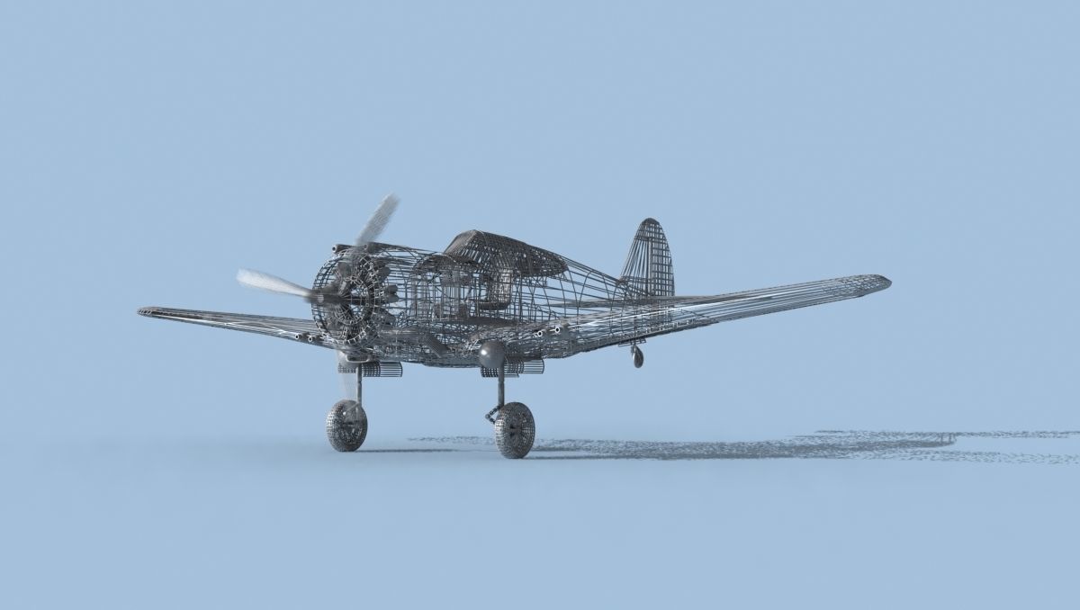 Curtiss H-75C Mohawk V10 France 3D model_11