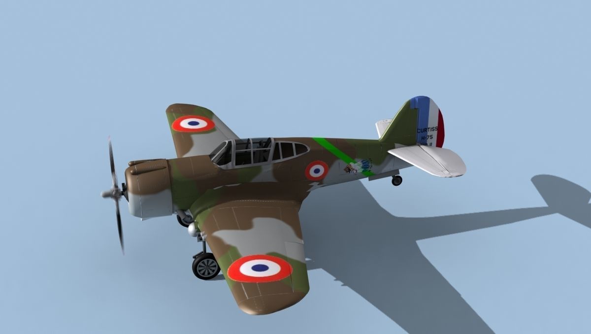 Curtiss H-75C Mohawk V10 France 3D model_9