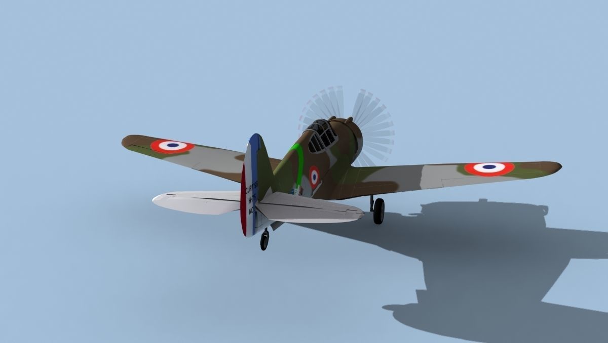 Curtiss H-75C Mohawk V10 France 3D model_6