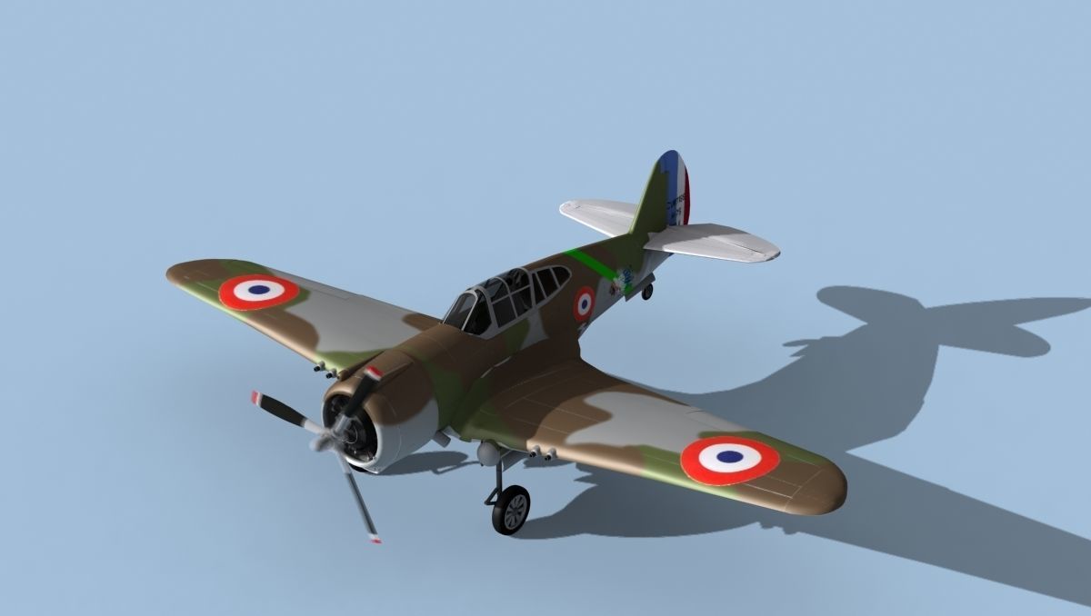 Curtiss H-75C Mohawk V10 France 3D model_10