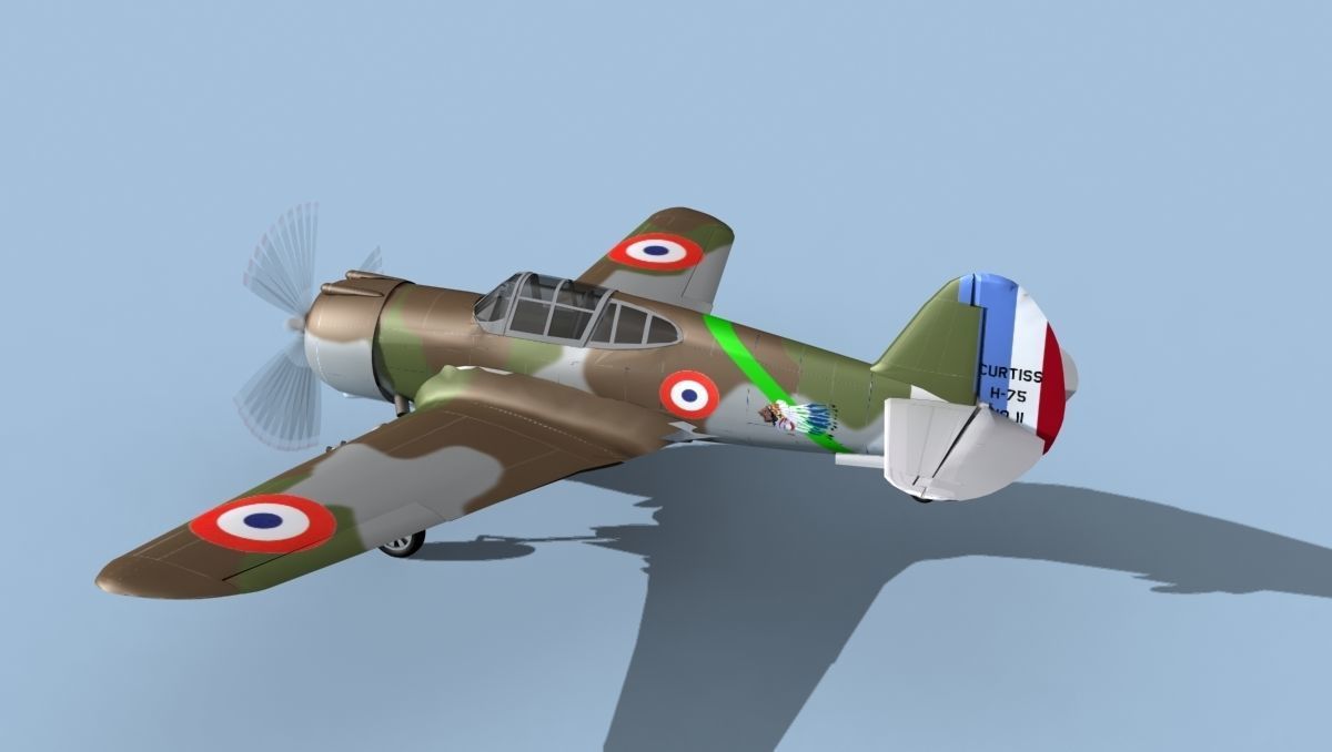 Curtiss H-75C Mohawk V10 France 3D model_8