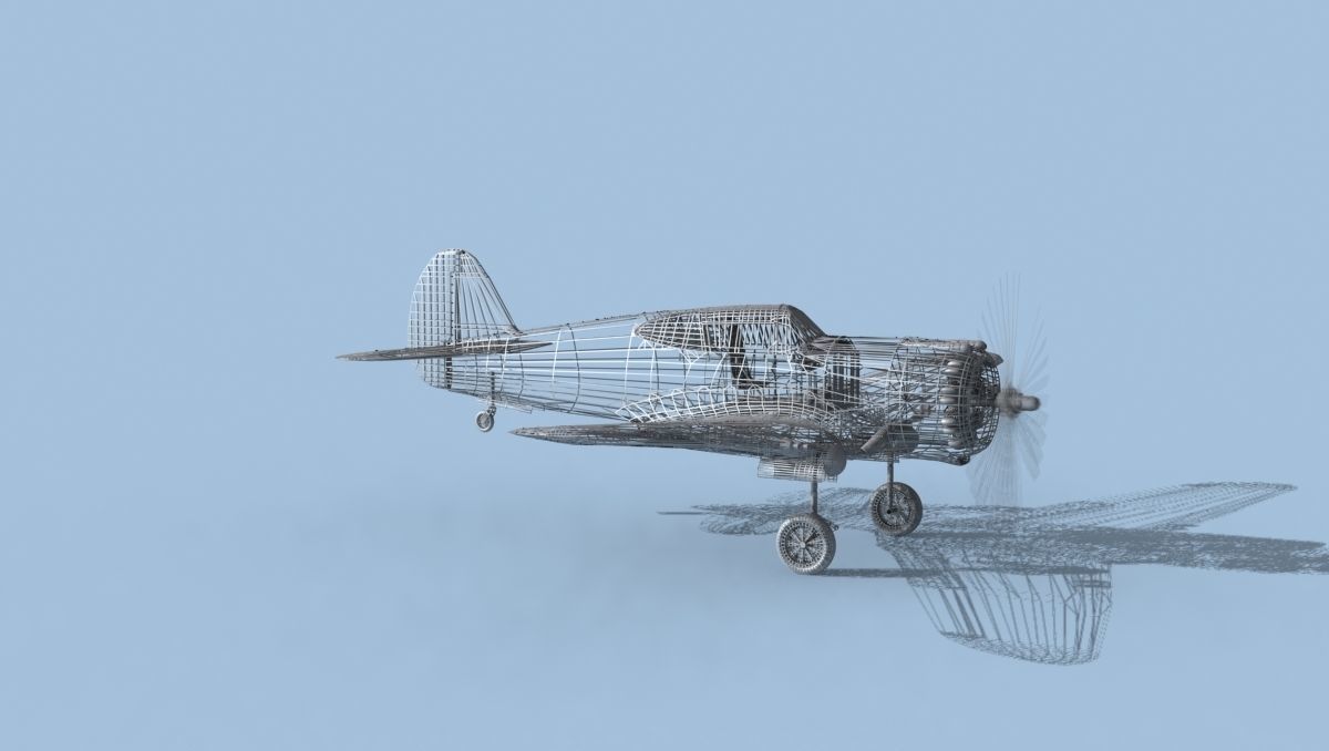Curtiss H-75C Mohawk V10 France 3D model_12