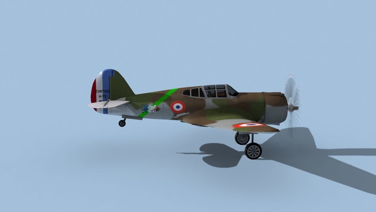 Curtiss H-75C Mohawk V10 France 3D model_4