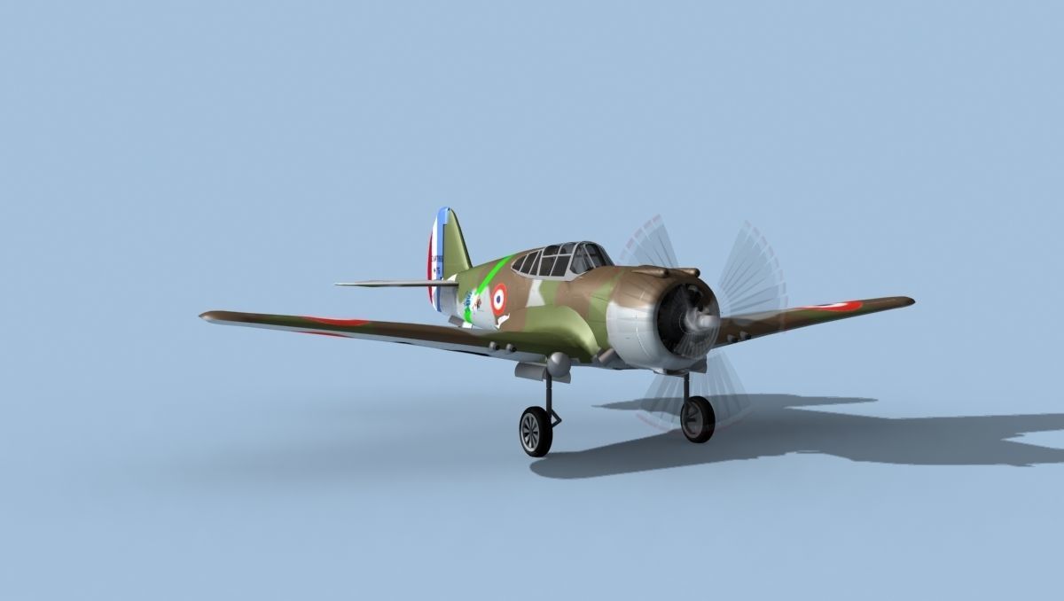 Curtiss H-75C Mohawk V10 France 3D model_2