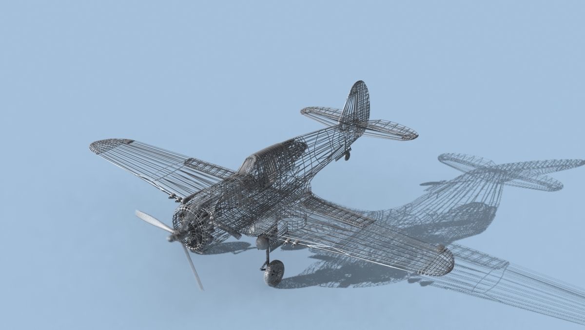 Curtiss H-75C Mohawk V10 France 3D model_14