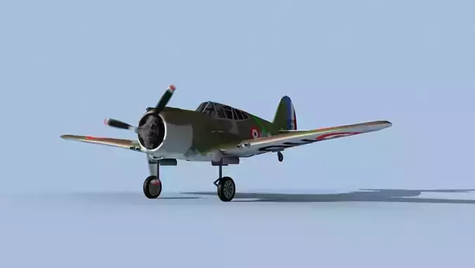 Curtiss H-75C Mohawk V10 France 3D model
