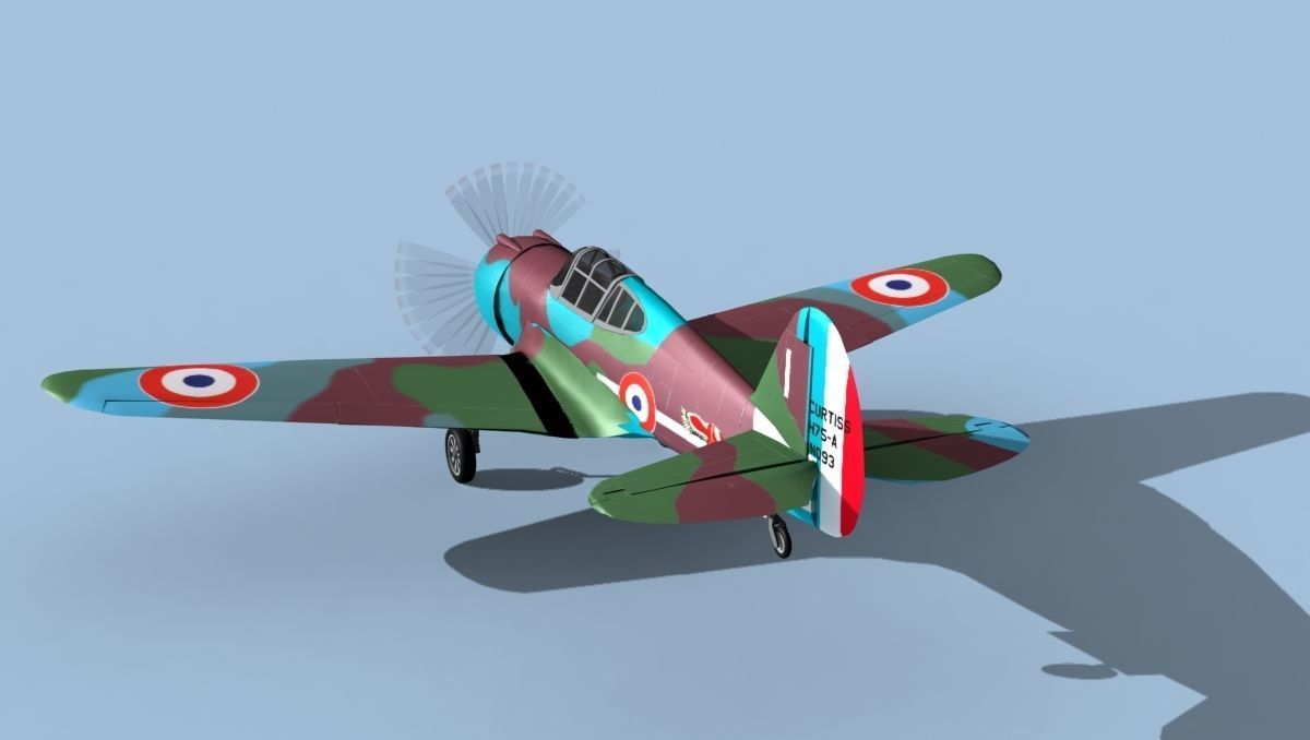 Curtiss H-75C Mohawk V11 France 3D model_7