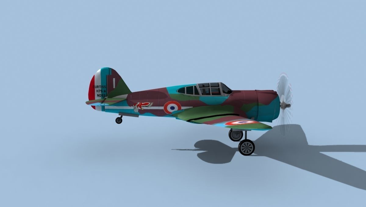 Curtiss H-75C Mohawk V11 France 3D model_4