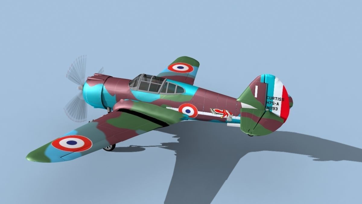 Curtiss H-75C Mohawk V11 France 3D model_8