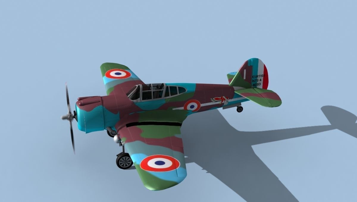 Curtiss H-75C Mohawk V11 France 3D model_9