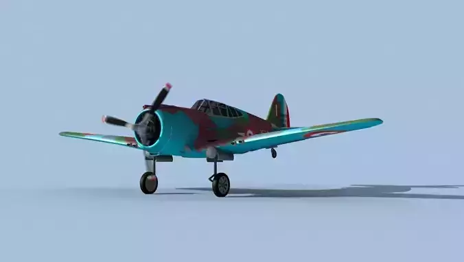 Curtiss H-75C Mohawk V11 France 3D model Curtiss H-75C Mohawk V11 France 3D model