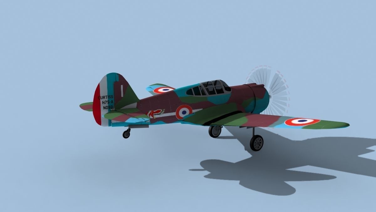 Curtiss H-75C Mohawk V11 France 3D model_5