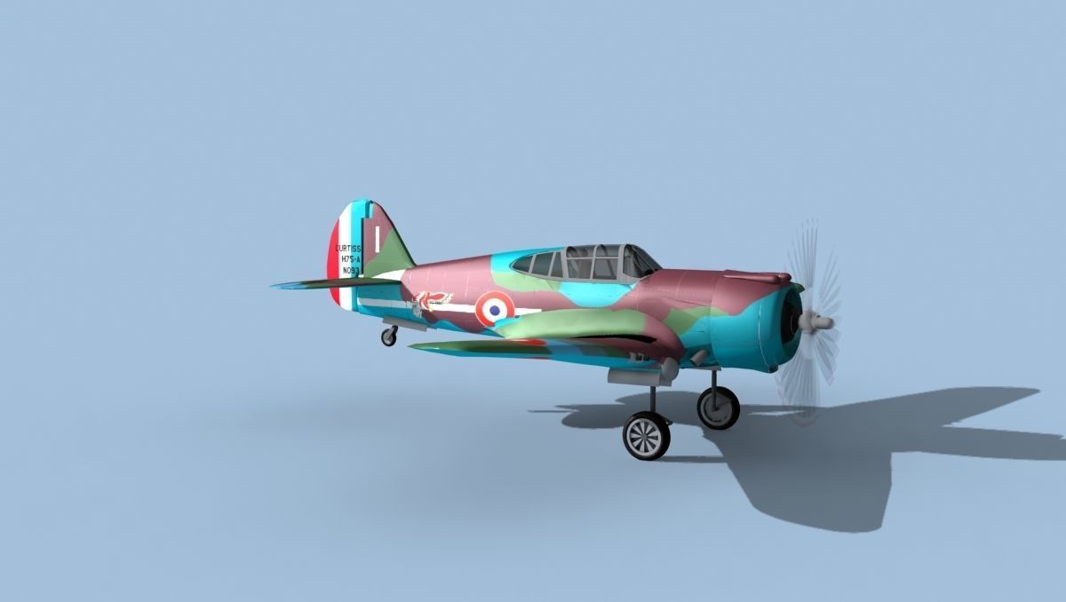 Curtiss H-75C Mohawk V11 France 3D model_3
