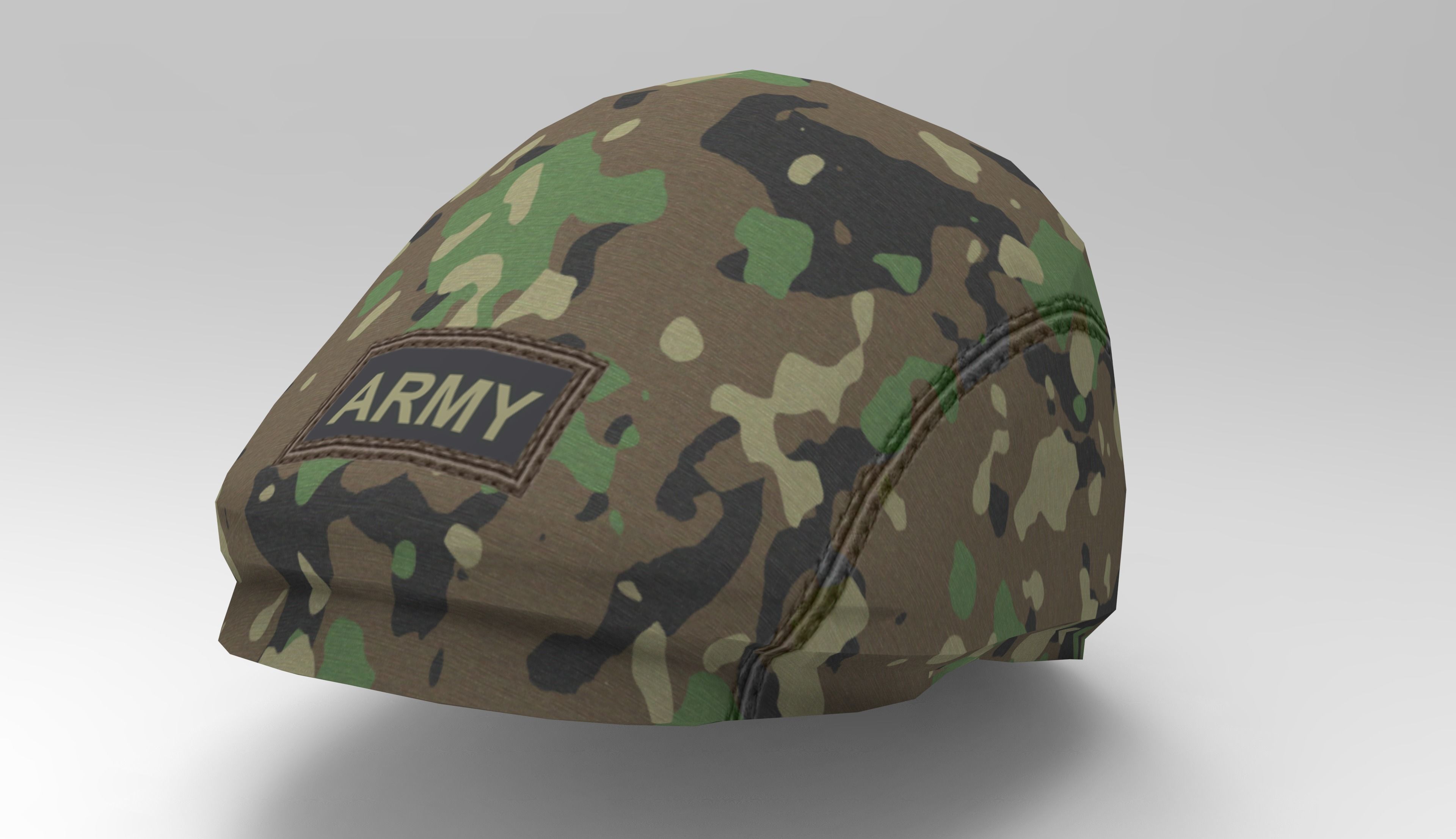 Army Hat Low-poly 3D model_13
