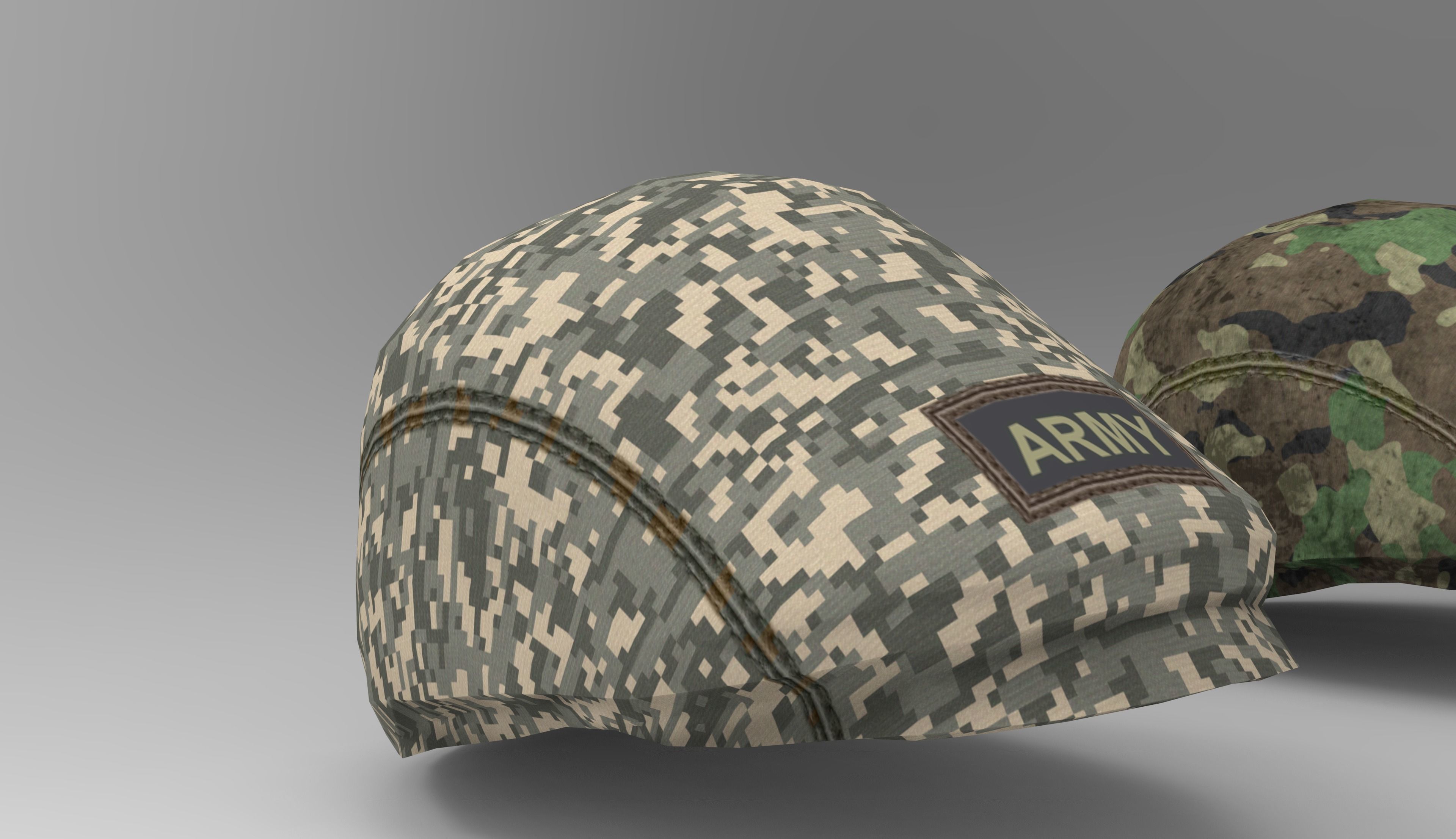 Army Hat Low-poly 3D model_6