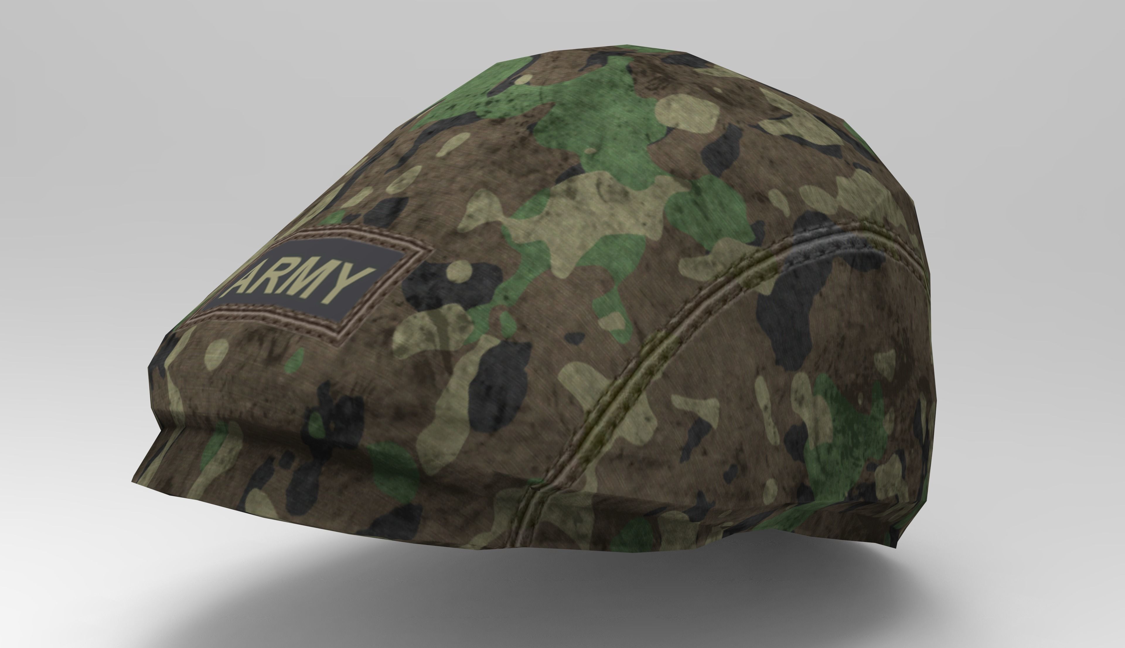 Army Hat Low-poly 3D model_10