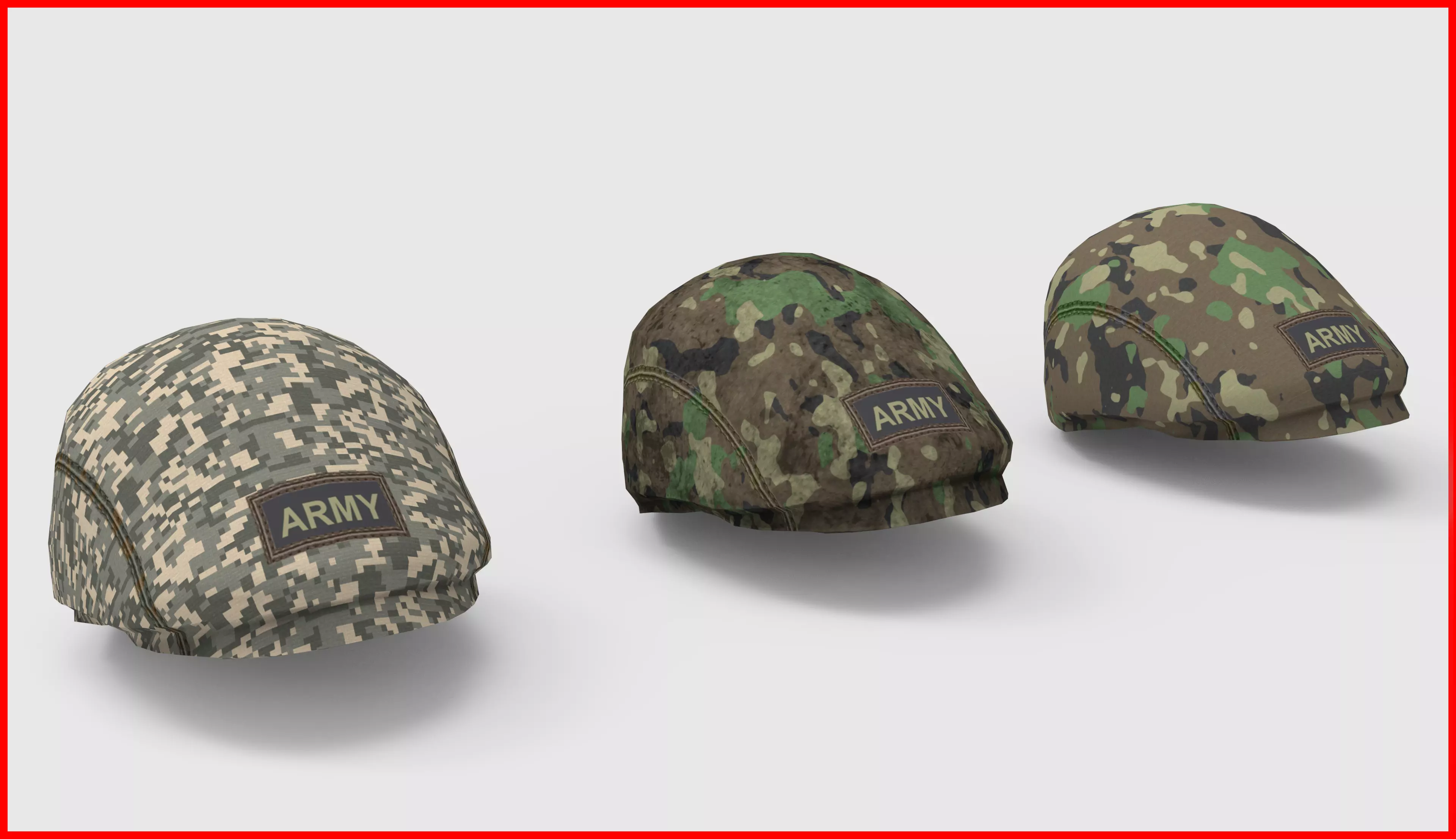Army Hat Low-poly 3D model_0