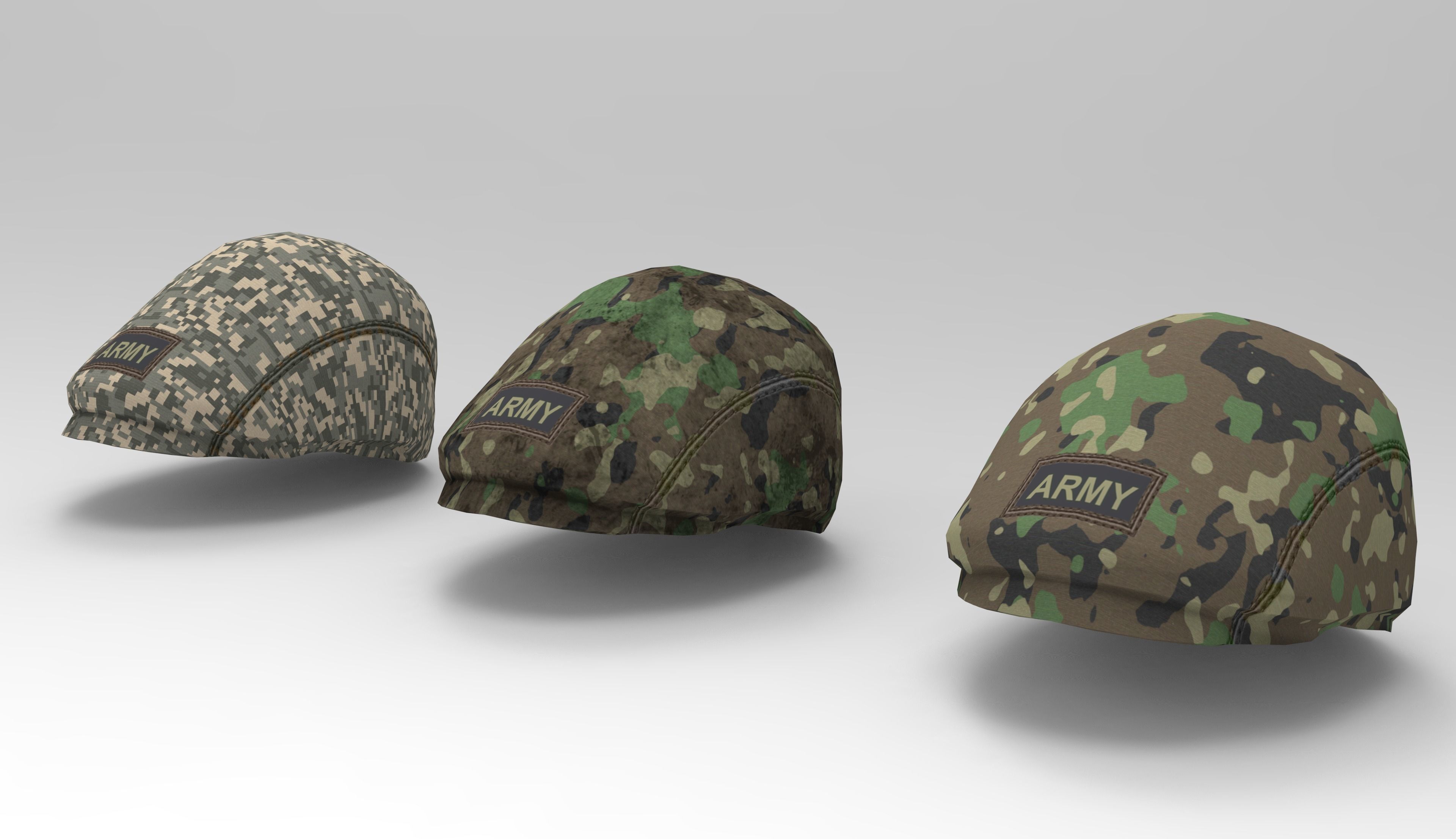 Army Hat Low-poly 3D model_2