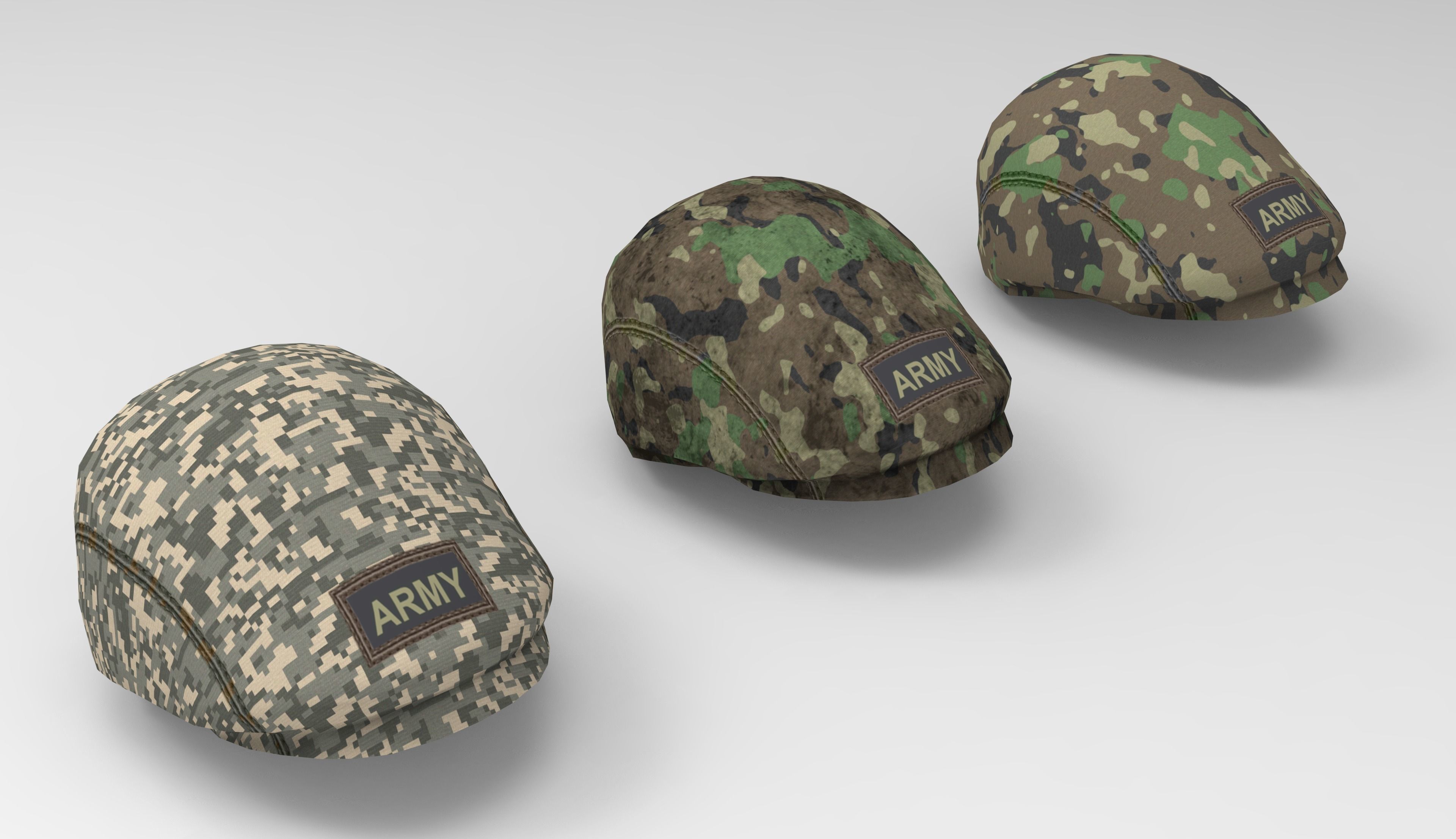 Army Hat Low-poly 3D model_14