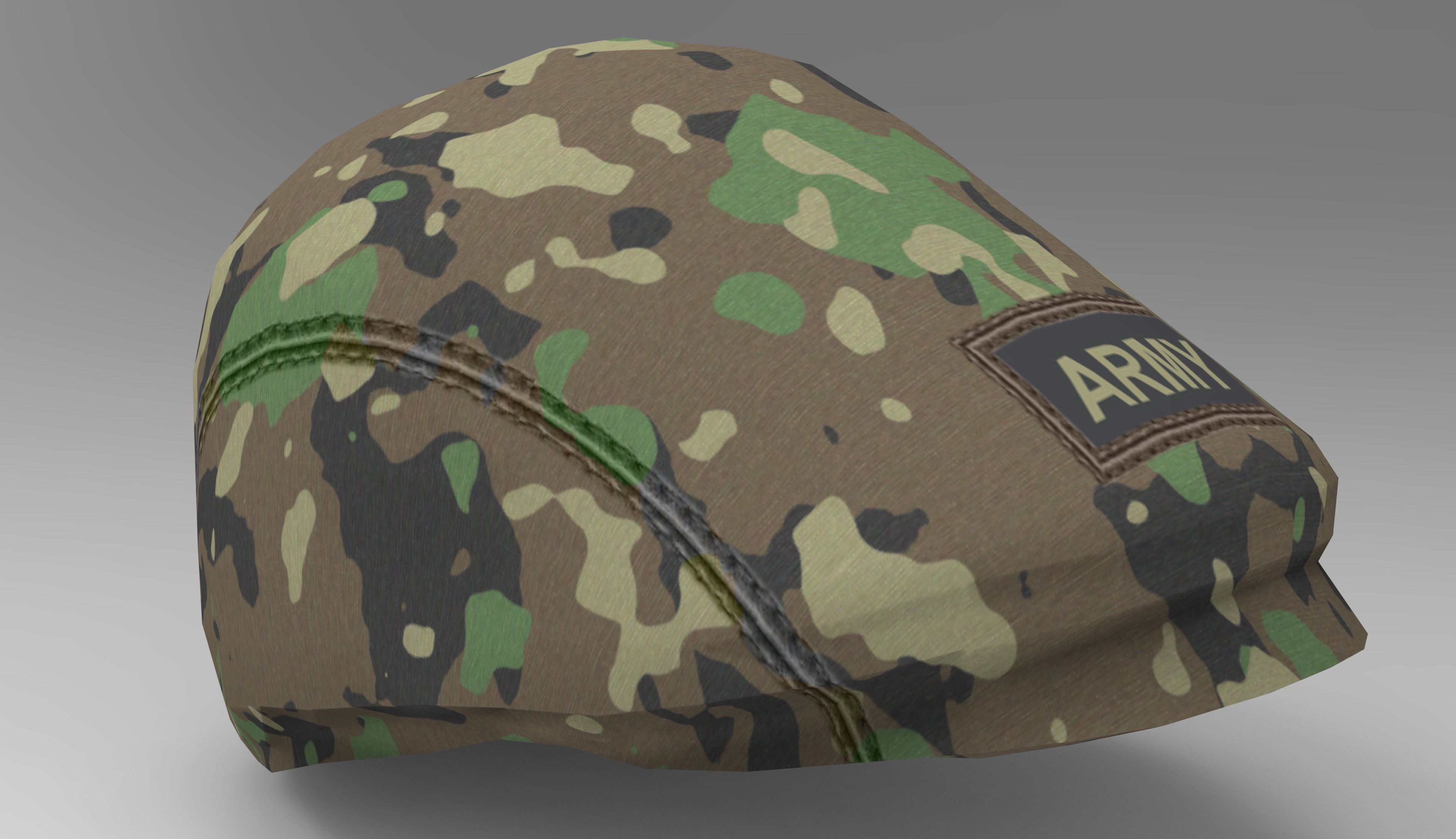 Army Hat Low-poly 3D model_11