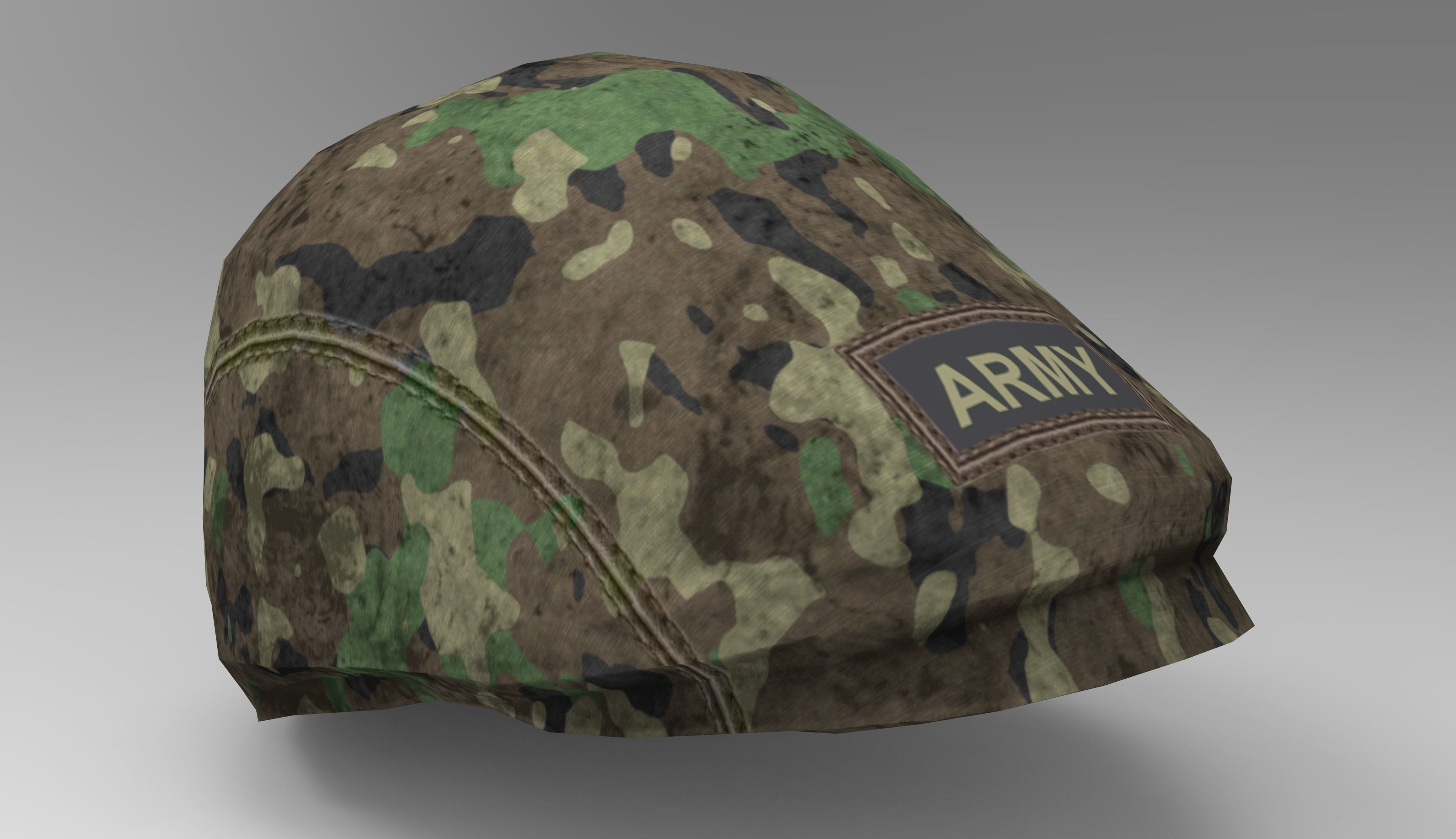 Army Hat Low-poly 3D model_8