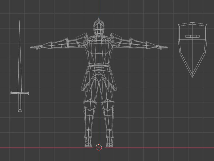 Lowpoly Knight model 02 with sword and shield Low-poly 3D model_5