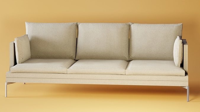 Fabric Couch Low-poly 3D model