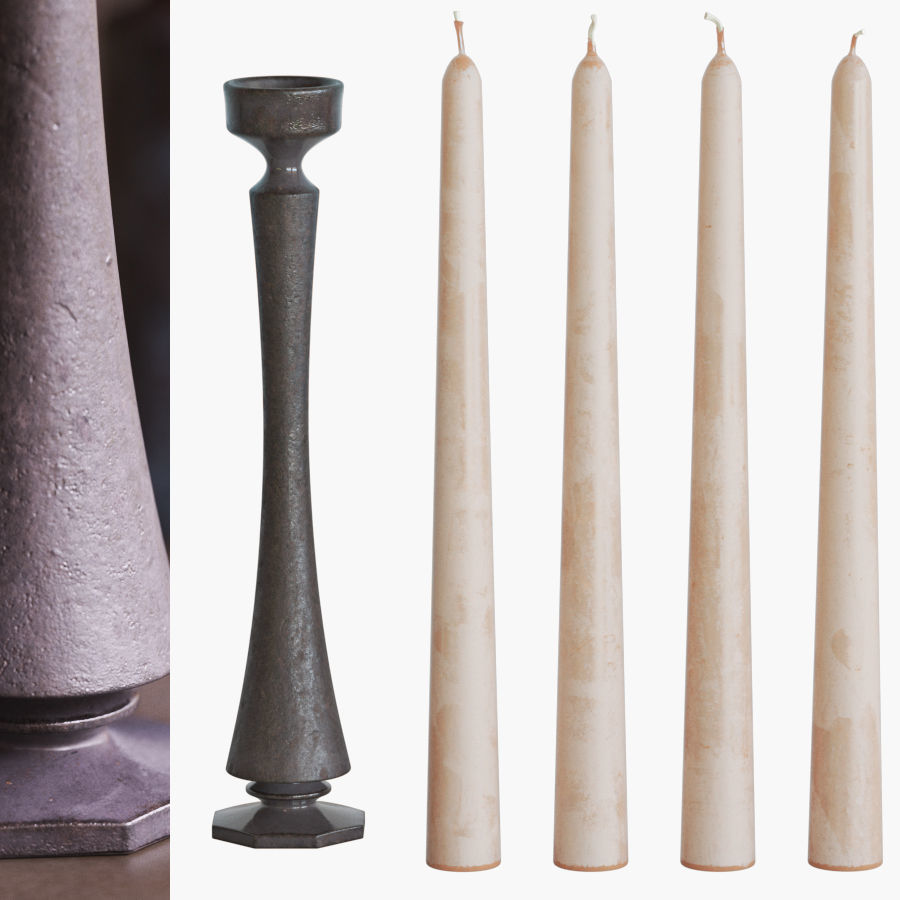 Taper candle holder 3D model_3
