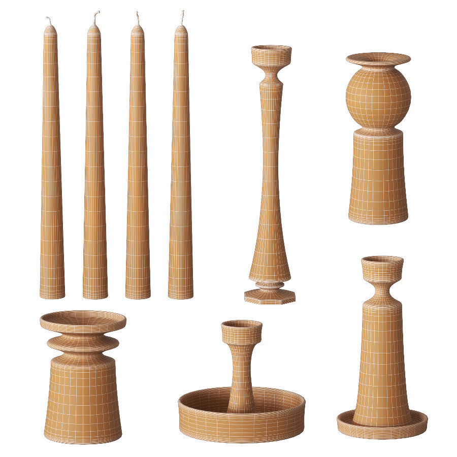 Taper candle holder 3D model_5