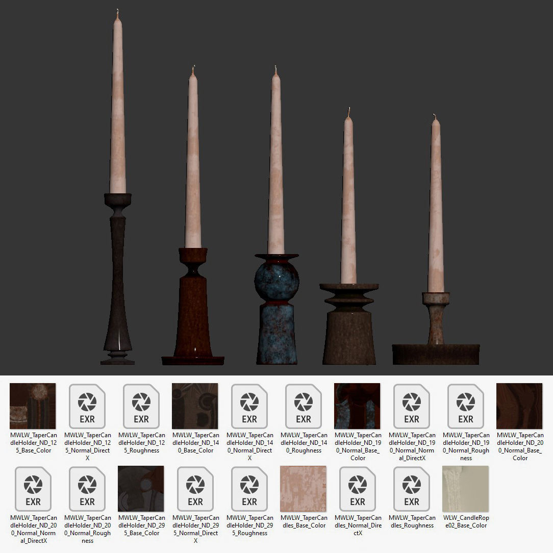 Taper candle holder 3D model_6