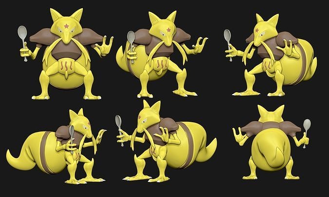 Pokemon - Kababra with cuts and as a whole 3D print model