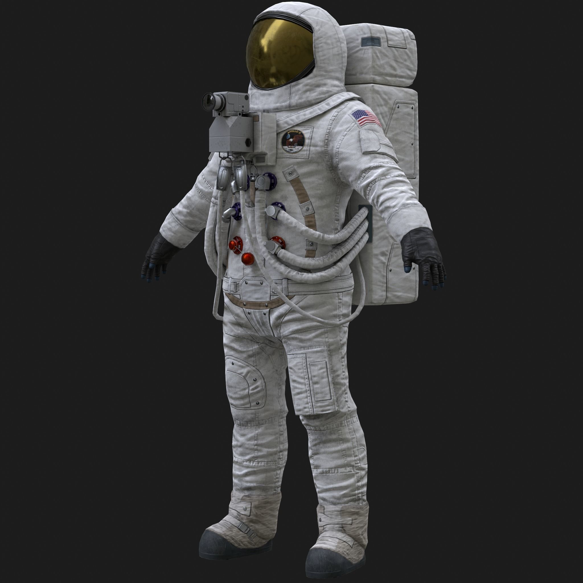 CS03 Space Suit LITE VERSION Low-poly 3D model_7