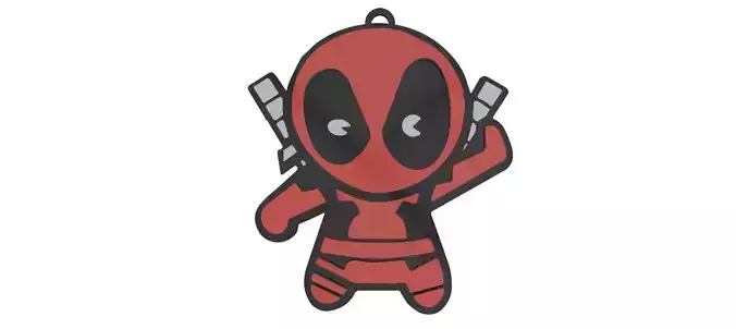 Mini Deadpool Keychain