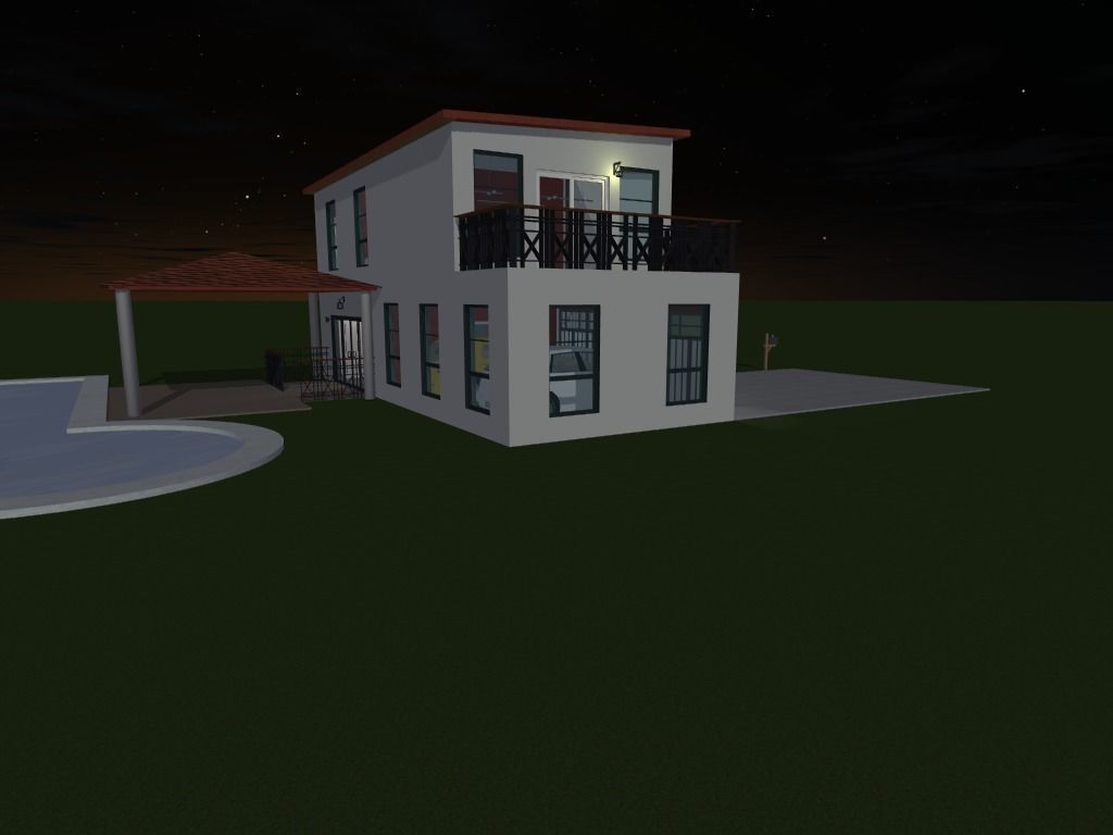 Getaway house with balcony 3D model_46