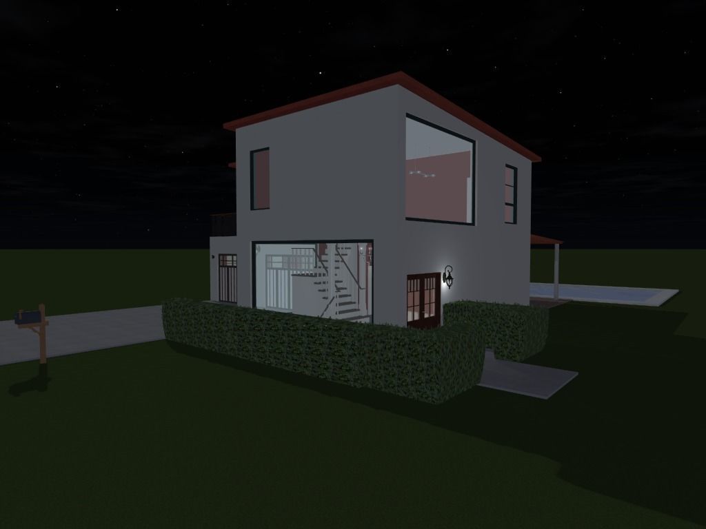 Getaway house with balcony 3D model_12