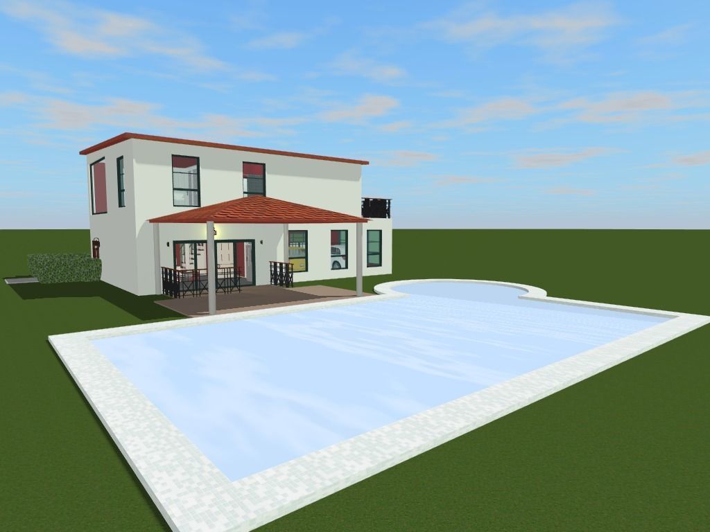 Getaway house with balcony 3D model_25