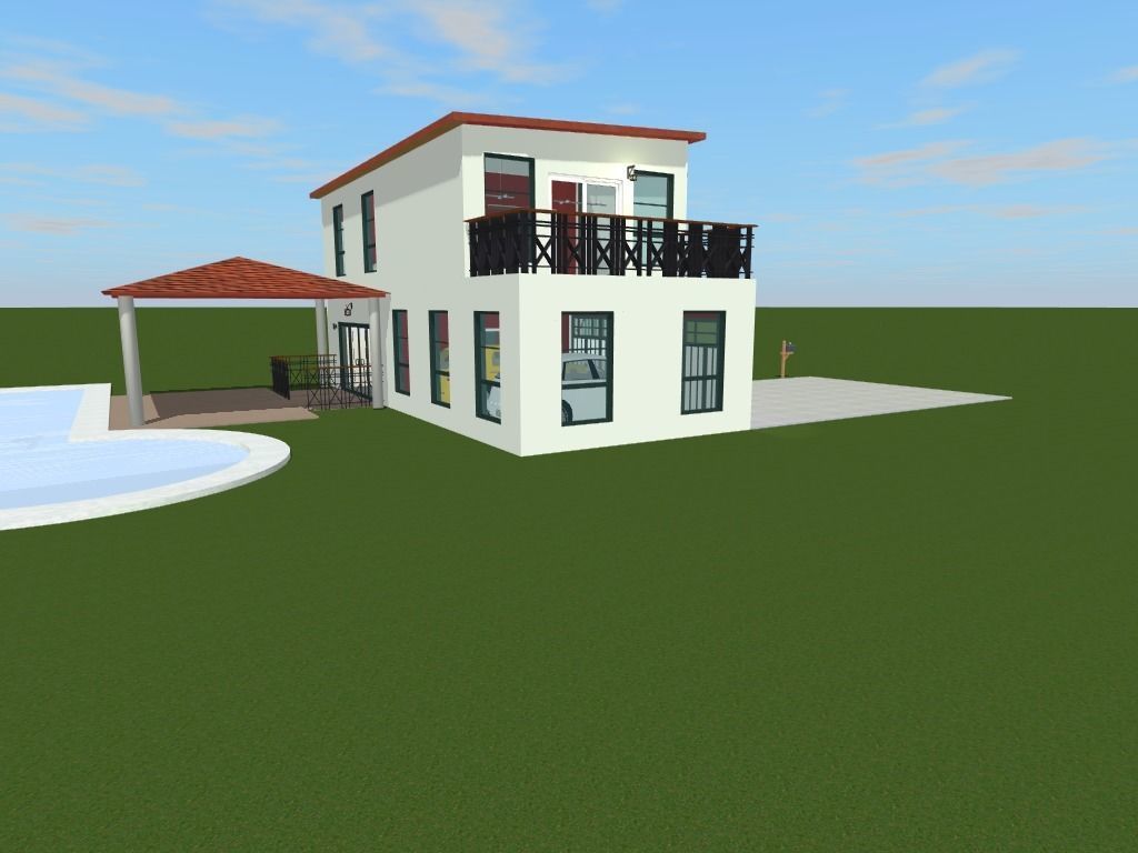 Getaway house with balcony 3D model_37