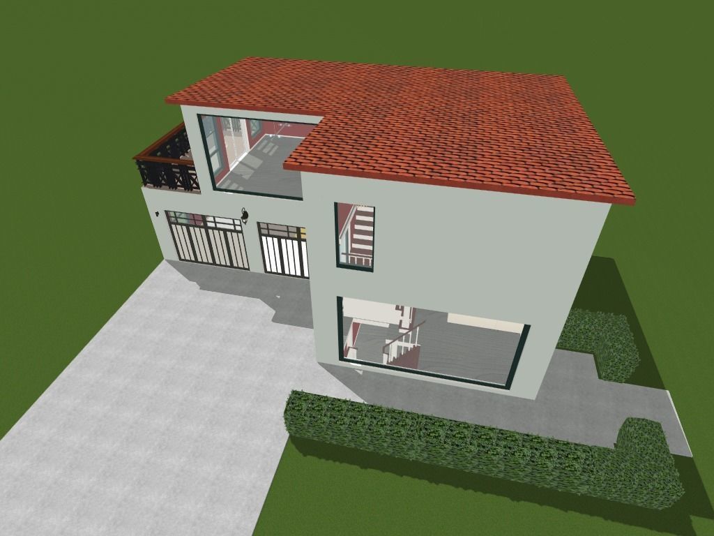 Getaway house with balcony 3D model_45