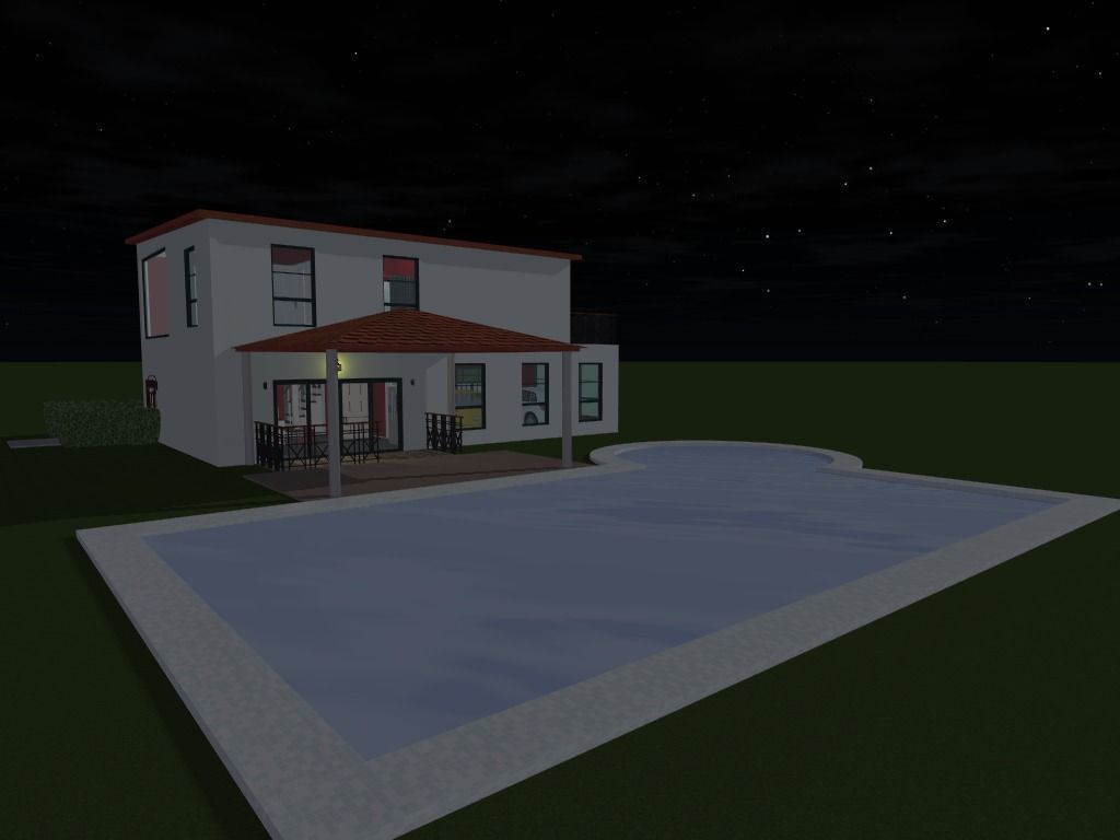 Getaway house with balcony 3D model_36