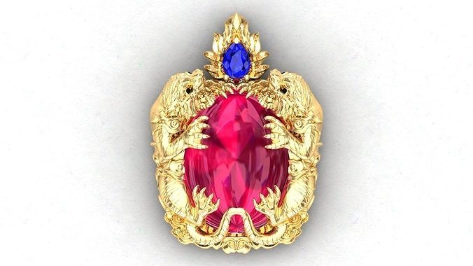 Tigers Pendant Ruby 3D print model