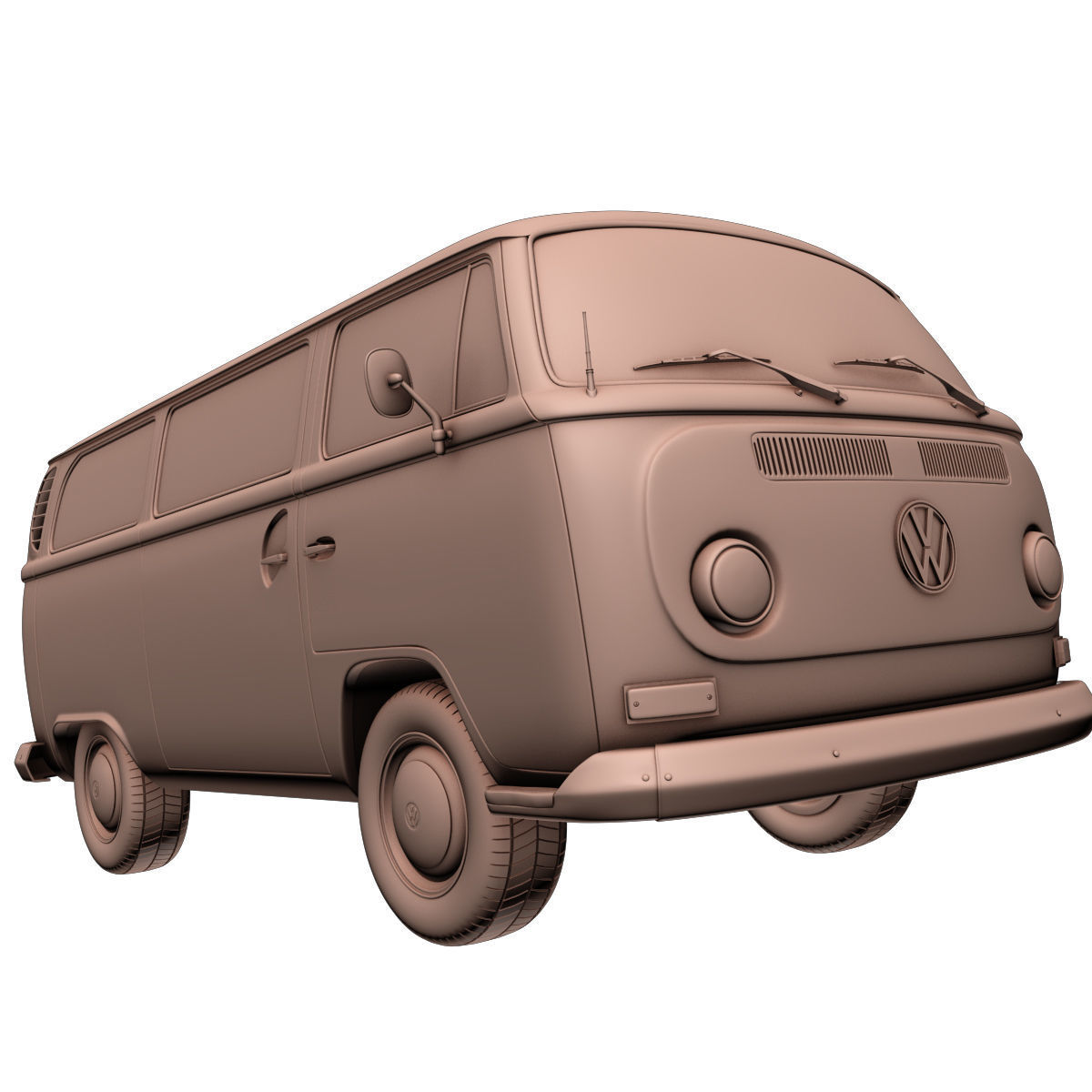  Volkswagen T2 Minibus 3D model_8