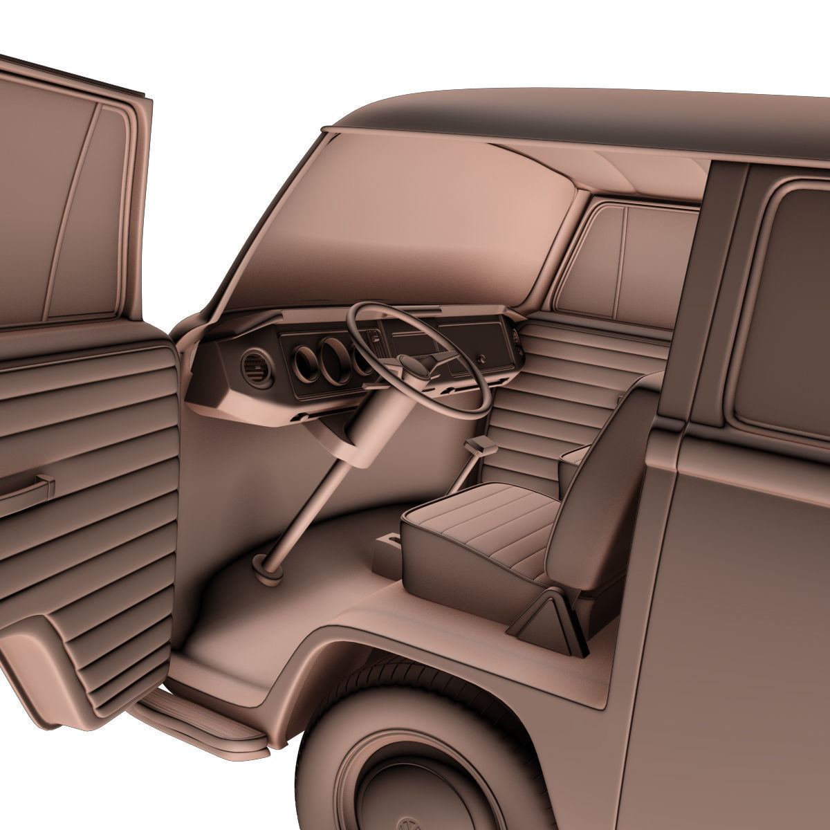  Volkswagen T2 Minibus 3D model_10