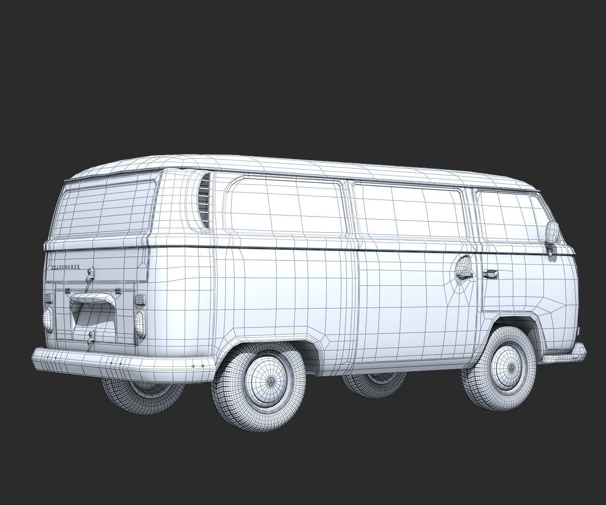  Volkswagen T2 Minibus 3D model_6