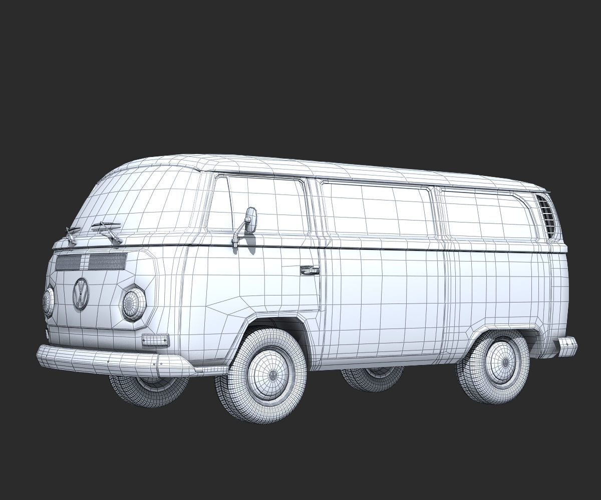  Volkswagen T2 Minibus 3D model_5