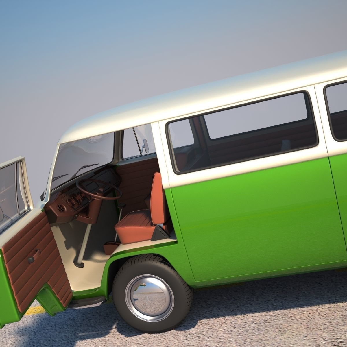  Volkswagen T2 Minibus 3D model_3