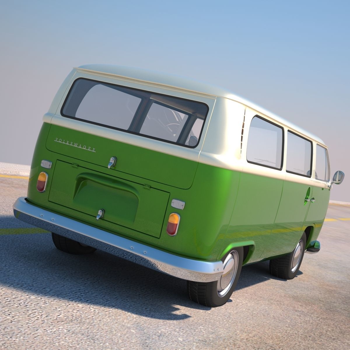  Volkswagen T2 Minibus 3D model_2