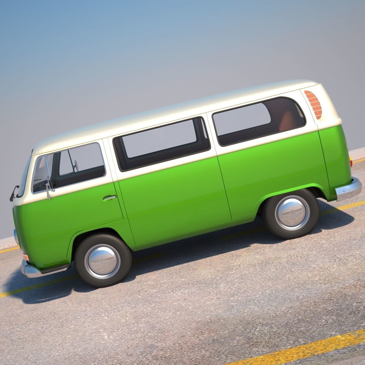  Volkswagen T2 Minibus 3D model_4